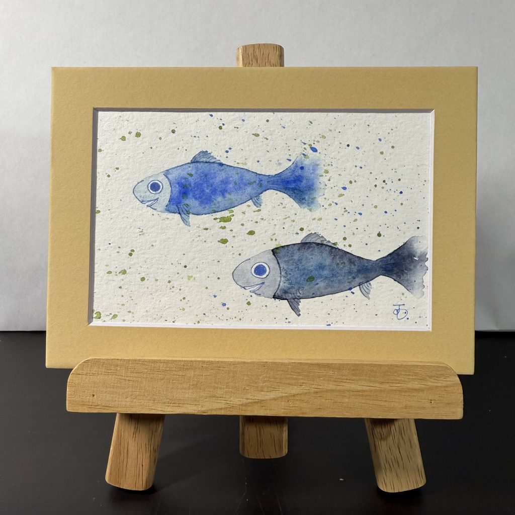 2 Blue Fish Painting