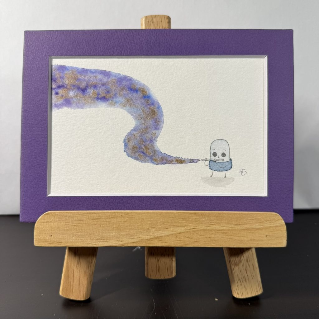Jun Playing Purple Music Painting